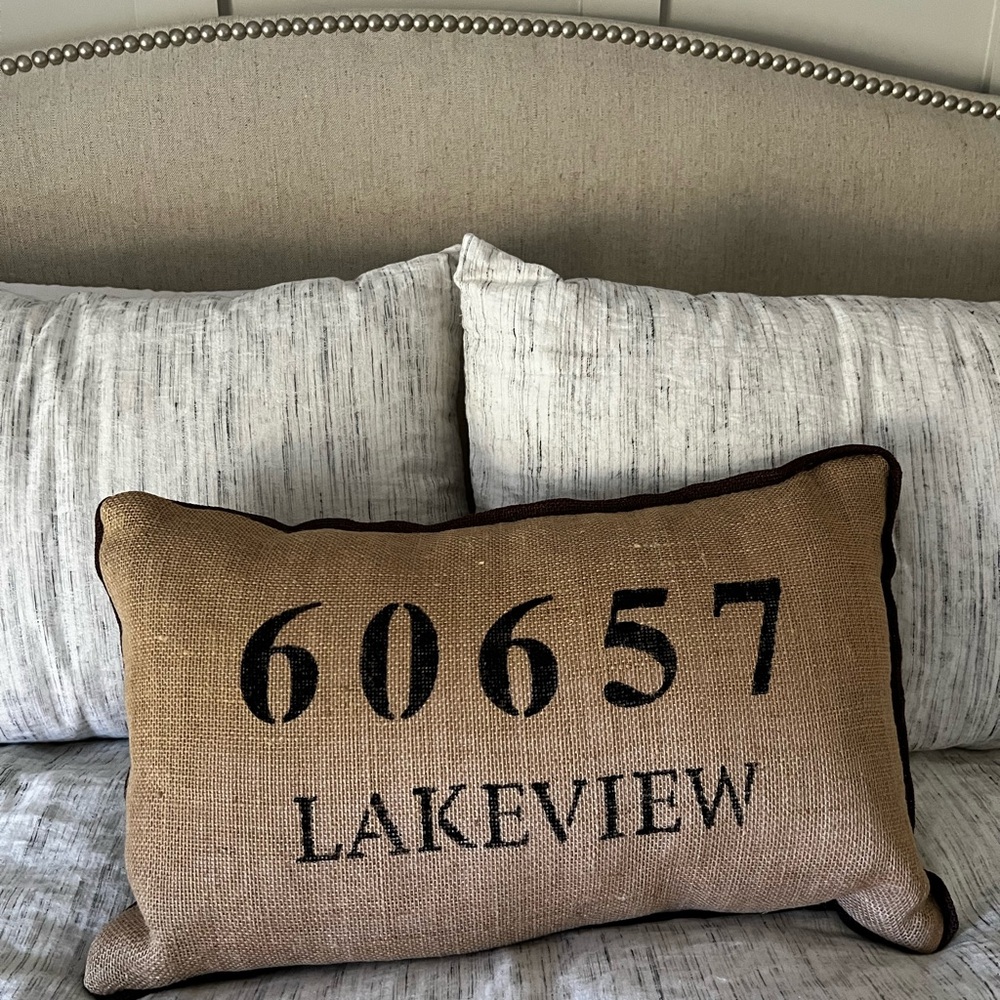 60657 zip code decorative pillow
